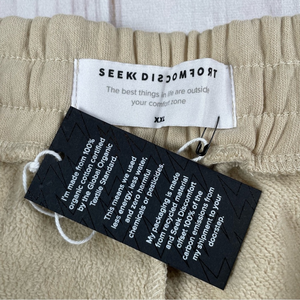 NWT Seek Discomfort Sweatpants Men’s XXL Tan Organic Cotton Relaxed Streetwear - Picture 9 of 13